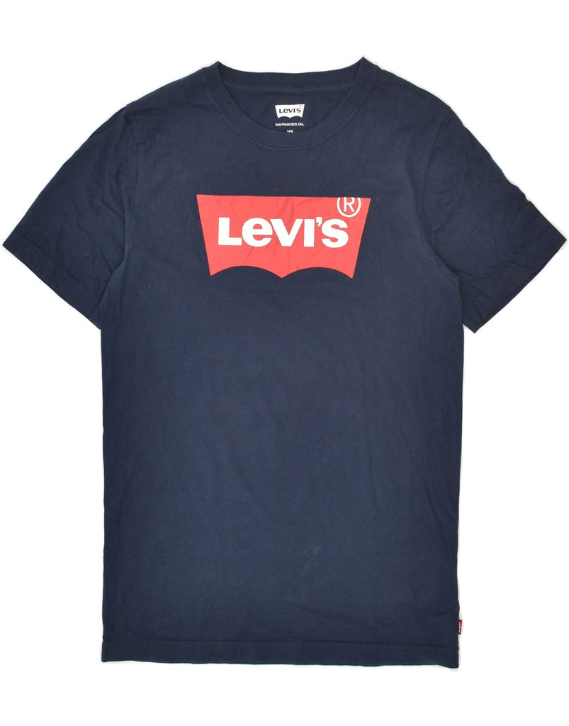 LEVI'S Boys Graphic T-Shirt Top 13-14 Years Navy Blue Cotton | Vintage Levi's | Thrift | Second-Hand Levi's | Used Clothing | Messina Hembry 