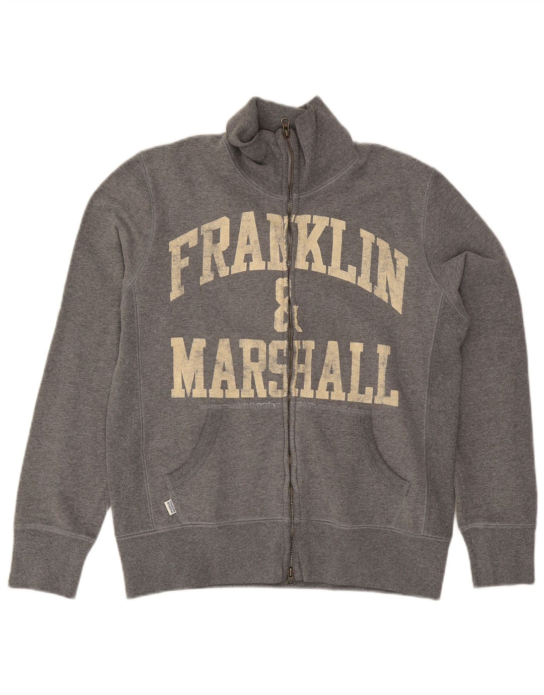 Franklin & Marshall Mens Graphic Tracksuit Top Jacket Small Grey Cotton