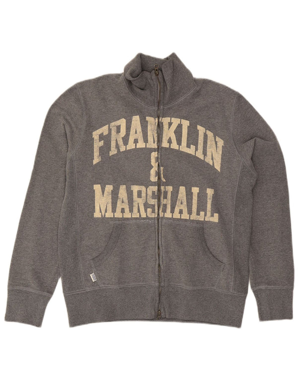 Franklin & Marshall Mens Graphic Tracksuit Top Jacket Small Grey Cotton