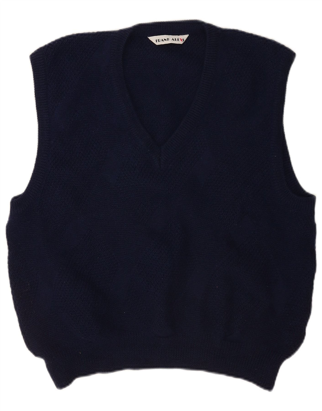 Frank Alexs Mens Vest Tank Top Medium Navy Blue Wool