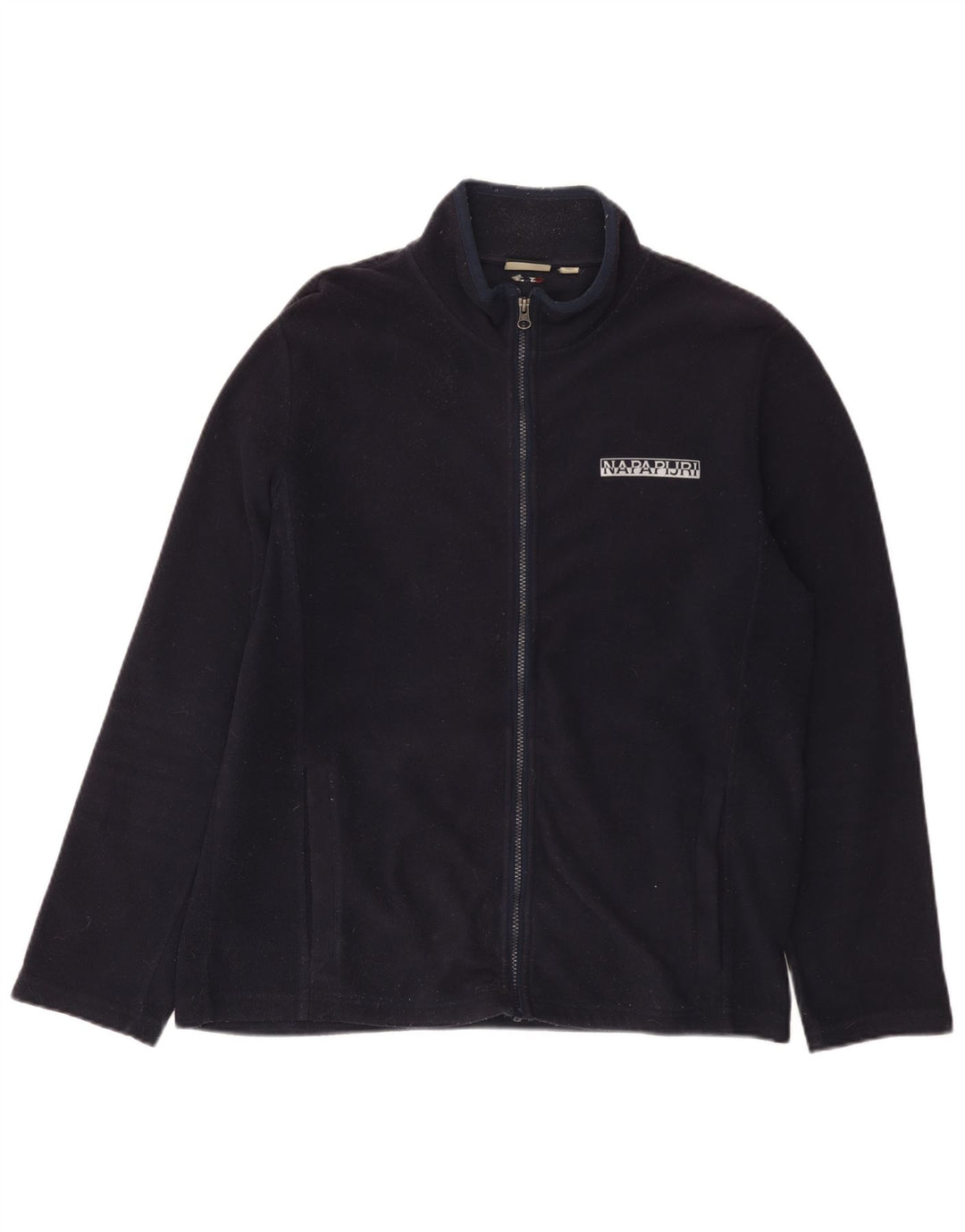 Napapijri Mens Fleece Jacket UK 42 XL Navy Blue Polyester
