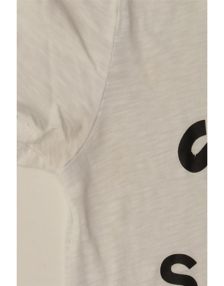 SUPERDRY Mens Graphic T-Shirt Top Medium White Cotton