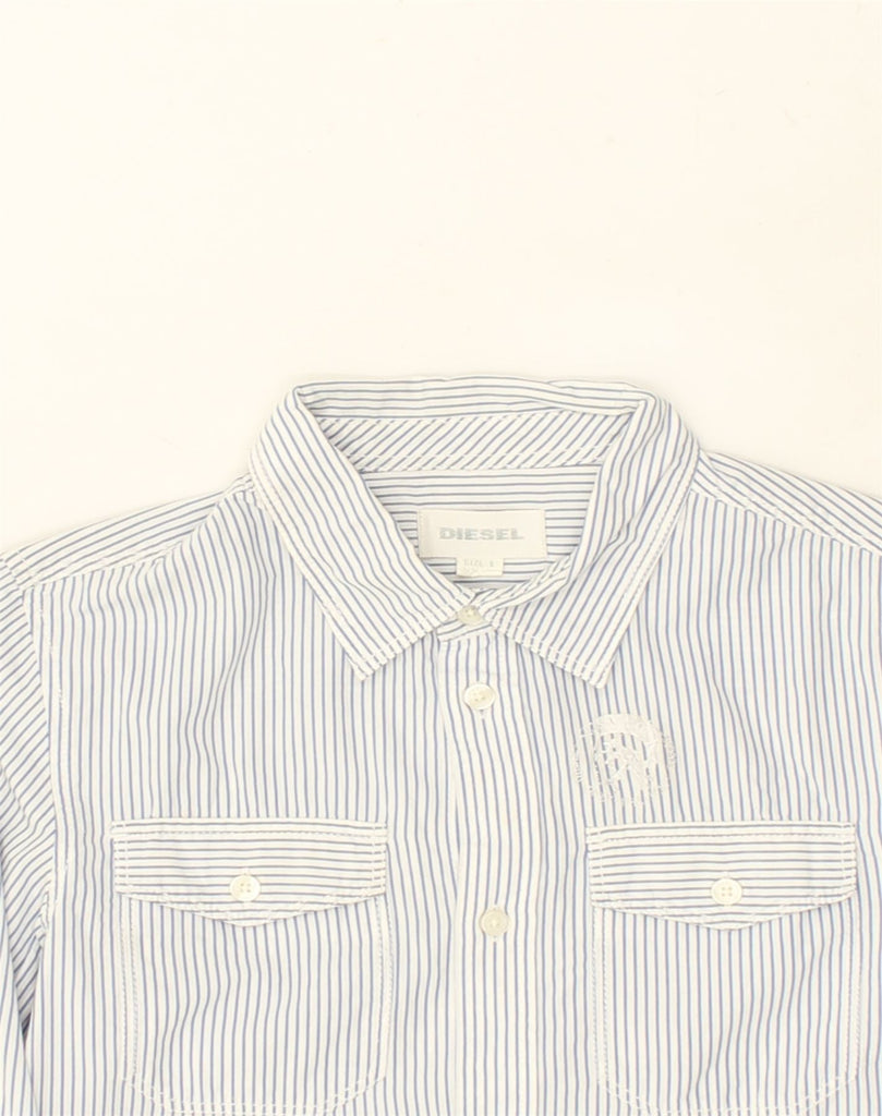 DIESEL Boys Shirt 14-15 Years Large Blue Striped Cotton | Vintage Diesel | Thrift | Second-Hand Diesel | Used Clothing | Messina Hembry 