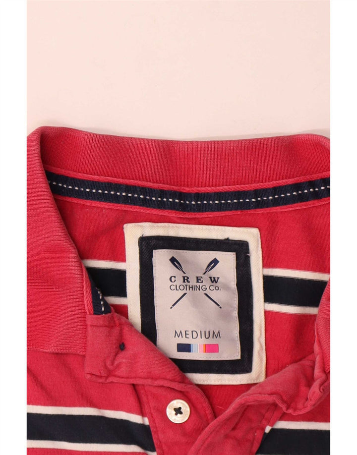 Crew Clothing Mens Polo Shirt Medium Red Striped Cotton