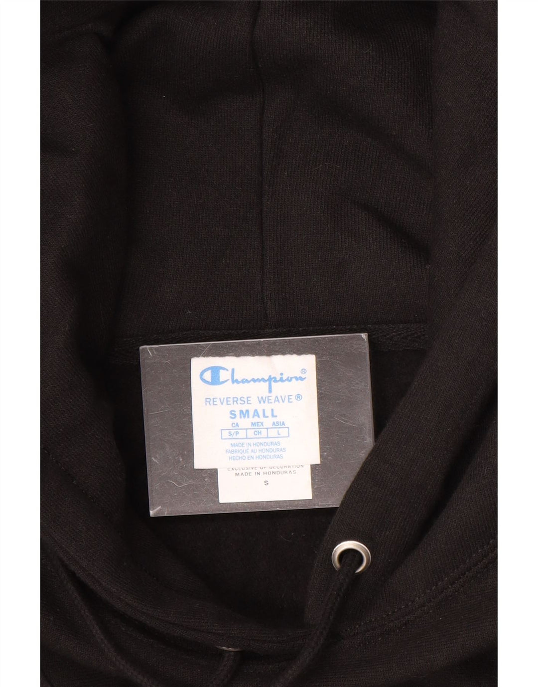 CHAMPION Womens Reverse Weave Oversized Hoodie Jumper UK 10 Small Black