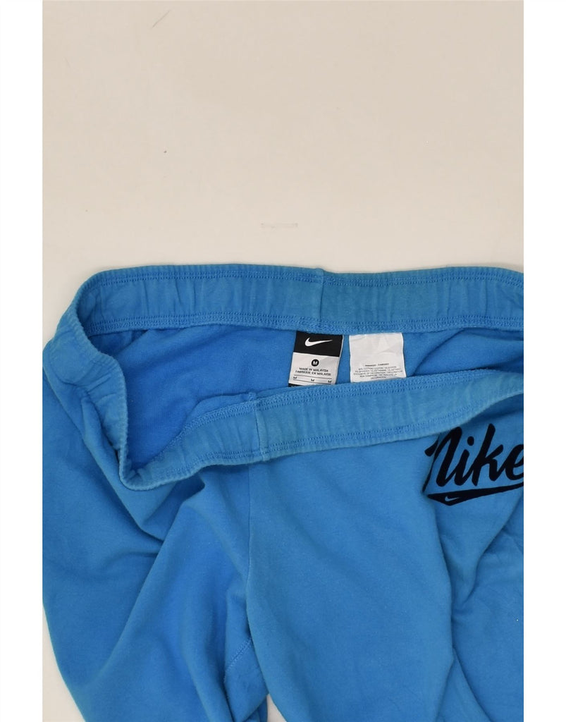 NIKE Womens Sport Shorts UK 14 Medium Blue Cotton | Vintage Nike | Thrift | Second-Hand Nike | Used Clothing | Messina Hembry 