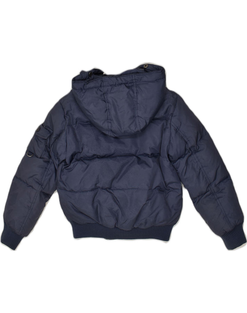 GAS Boys Hooded Padded Jacket 7-8 Years Navy Blue Polyester | Vintage Gas | Thrift | Second-Hand Gas | Used Clothing | Messina Hembry 