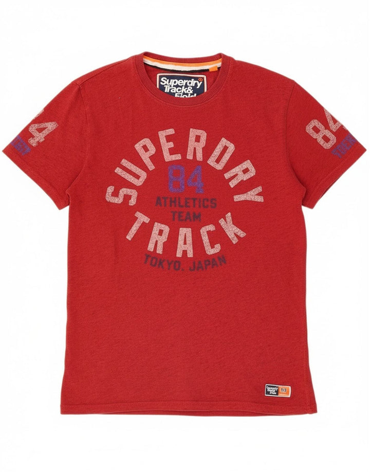 Superdry Mens Graphic T-Shirt Top Medium Red Cotton