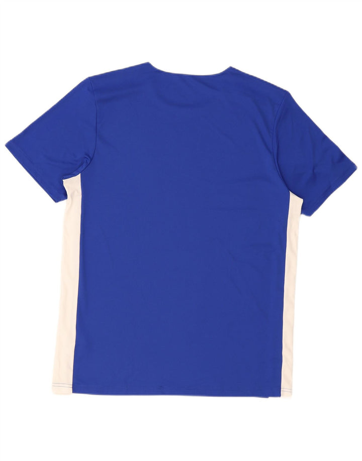 Adidas Mens Climalite T-Shirt Top Large Blue Colourblock Polyester