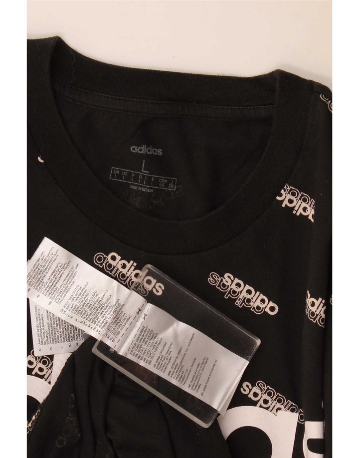 Adidas Mens Graphic T-Shirt Top Large Black Cotton