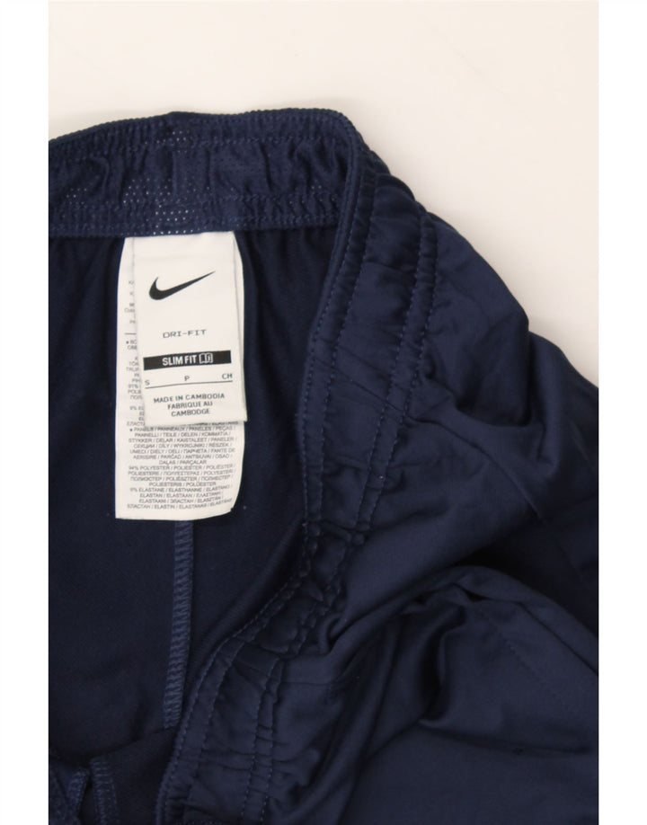 NIKE Womens Dri Fit Tracksuit Trousers UK 10 Small Navy Blue Check Vintage Nike and Second-Hand Nike from Messina Hembry 