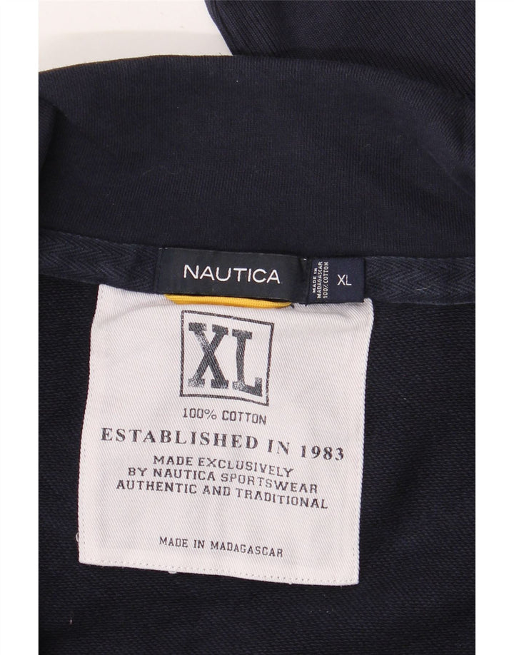 Nautica Mens Graphic Tracksuit Top Jacket XL Navy Blue Cotton