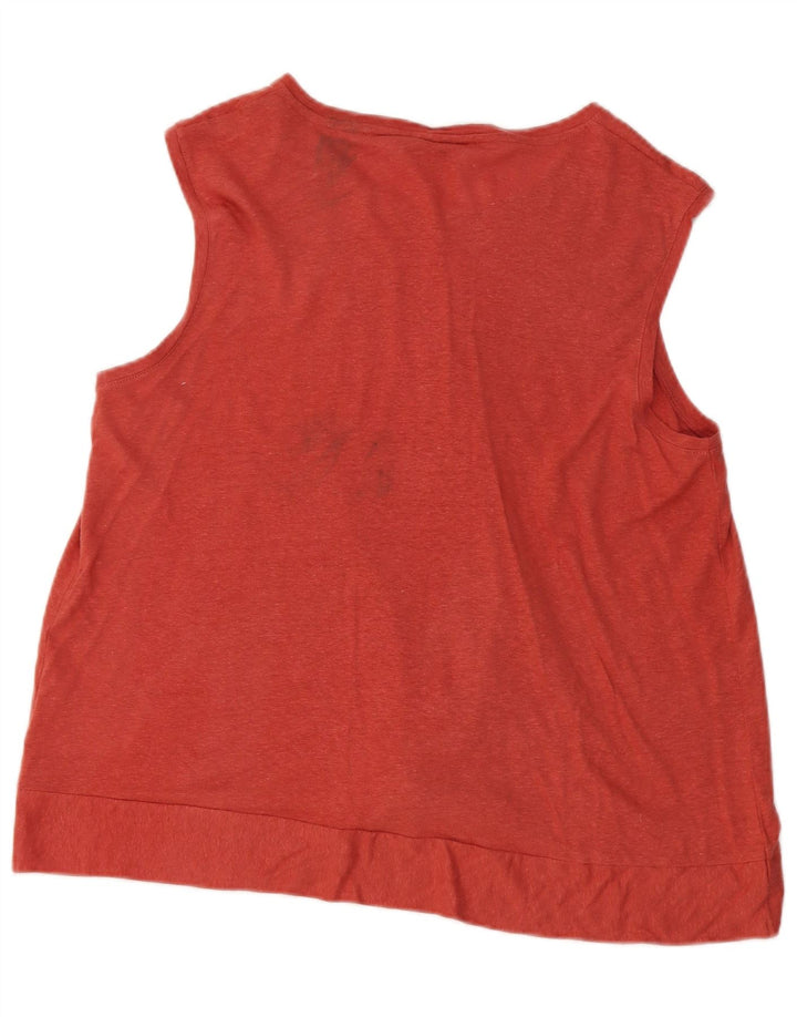 Marks & Spencer Womens Vest Top UK 16 Large  Maroon Linen