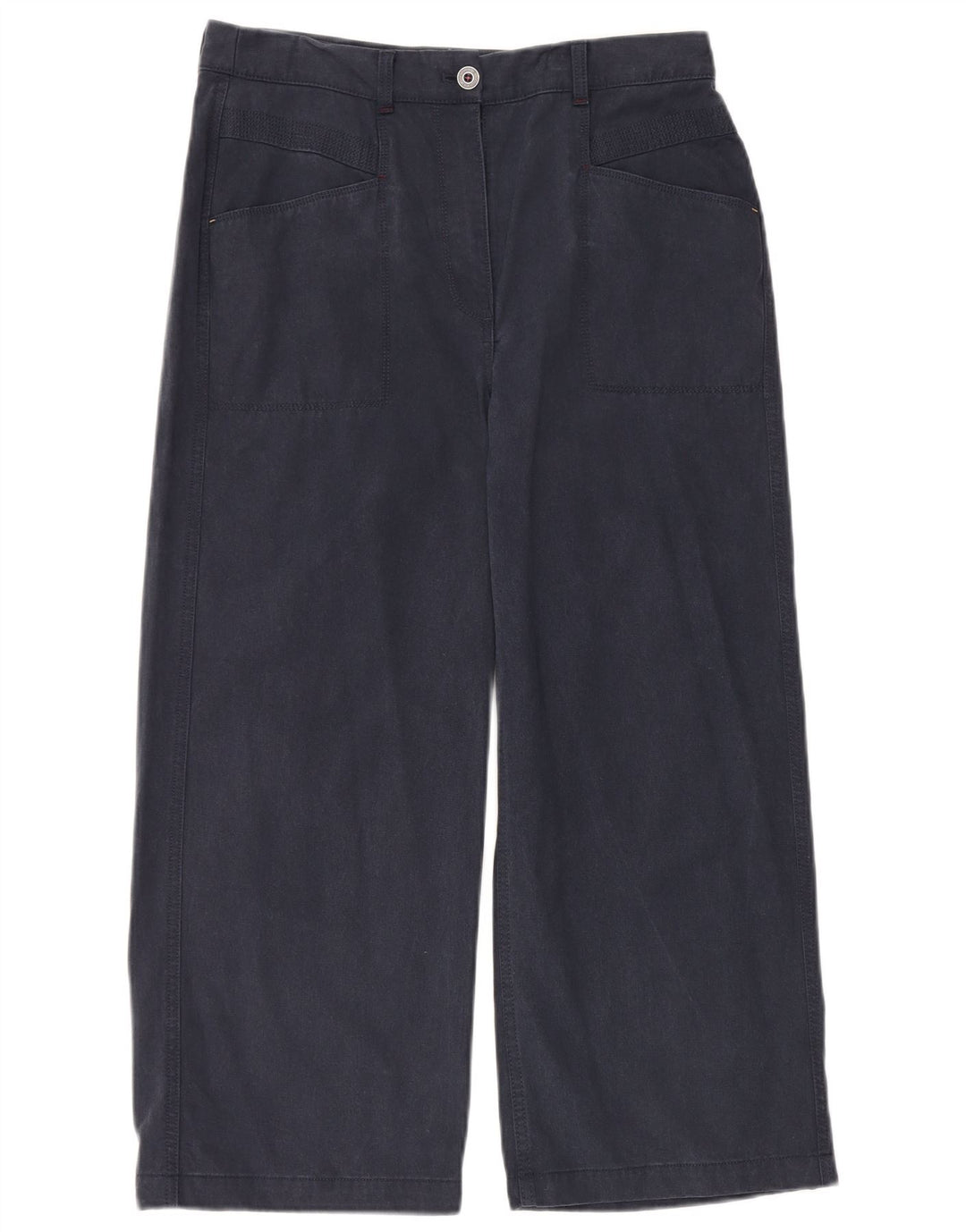 WHITE STUFF Womens Cropped Trousers UK 12 Medium W32 L25 Navy Blue