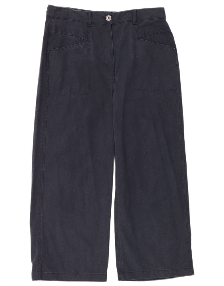 WHITE STUFF Womens Cropped Trousers UK 12 Medium W32 L25 Navy Blue