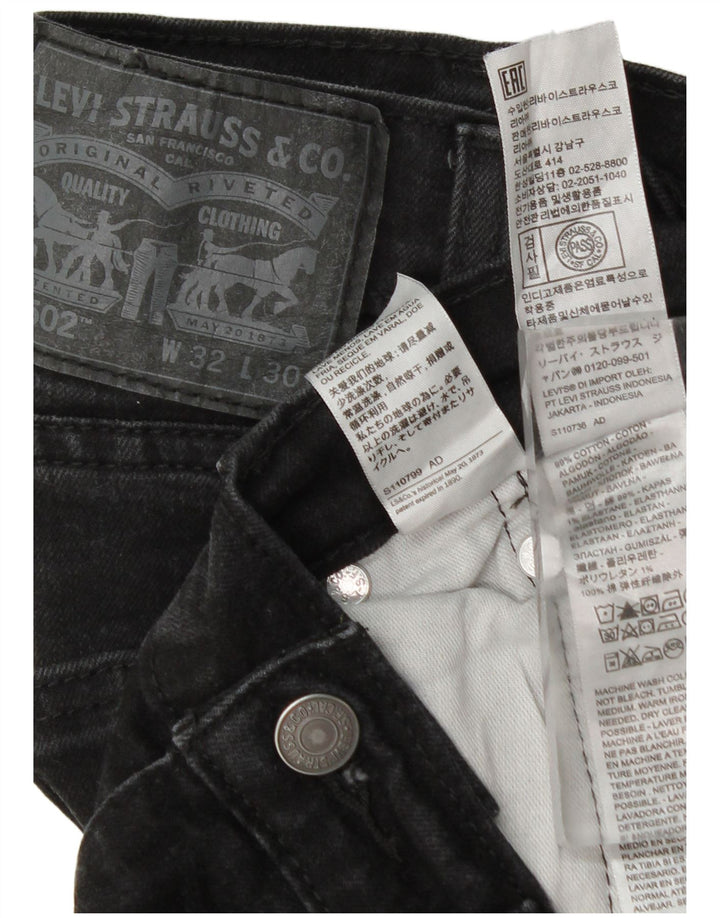Levi's Mens 502 Tapered Jeans W32 L30 Grey Cotton