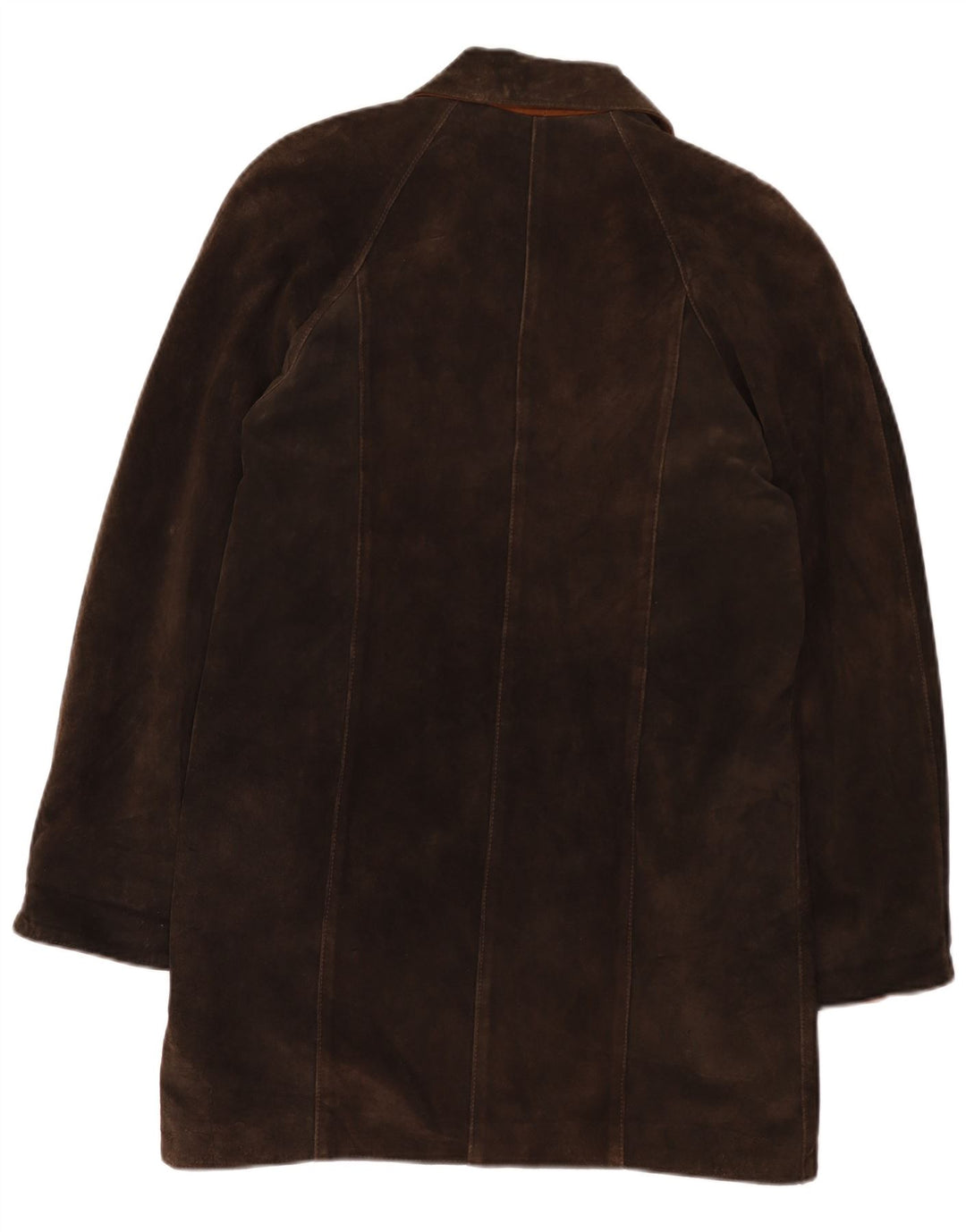 Vintage Womens Oversized Suede Overcoat UK 2 2XS Brown Leather