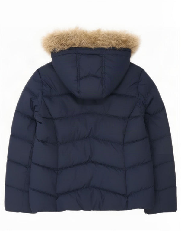 Tommy Hilfiger Girls Hooded Padded Jacket 11-12 Years Navy Blue Polyester