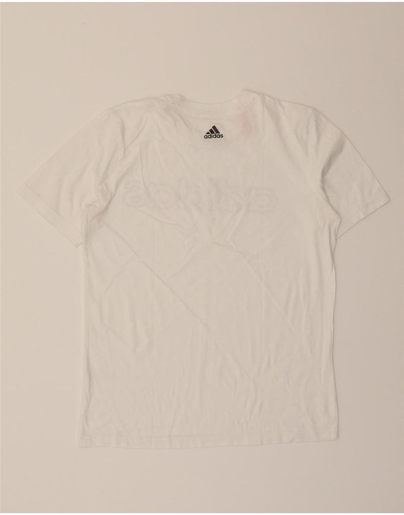 ADIDAS Boys Graphic T-Shirt Top 13-14 Years White Vintage Adidas and Second-Hand Adidas from Messina Hembry 