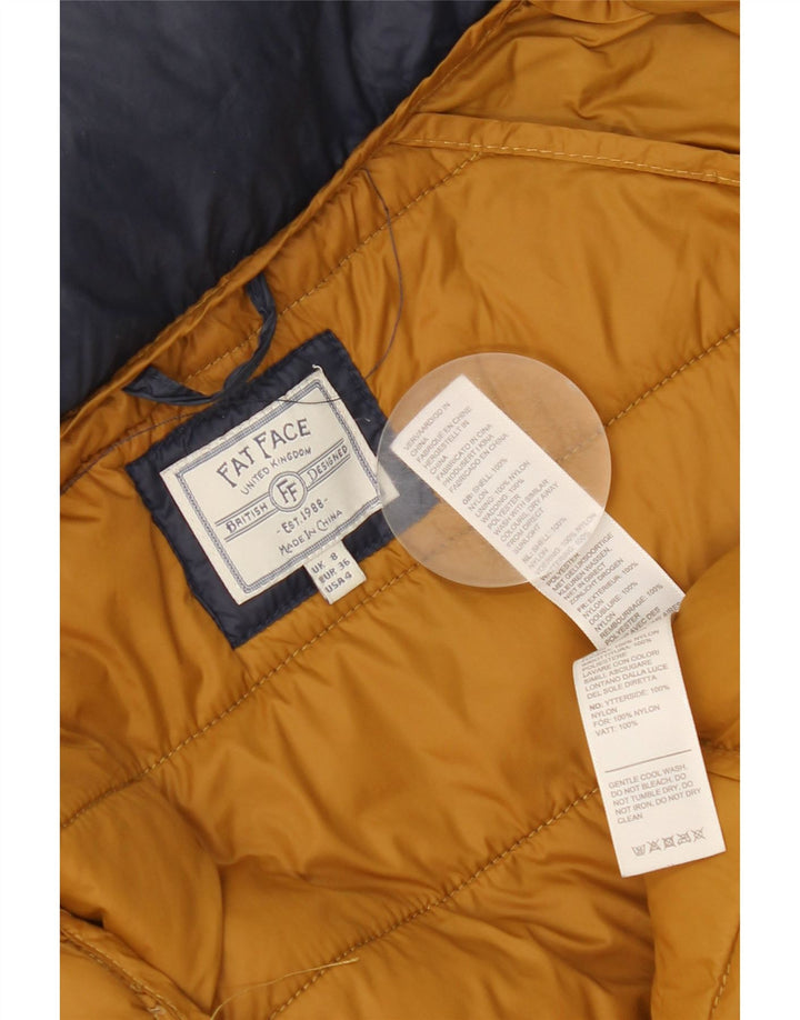 Fat Face Womens Hooded Padded Jacket UK 8 Small Navy Blue Nylon