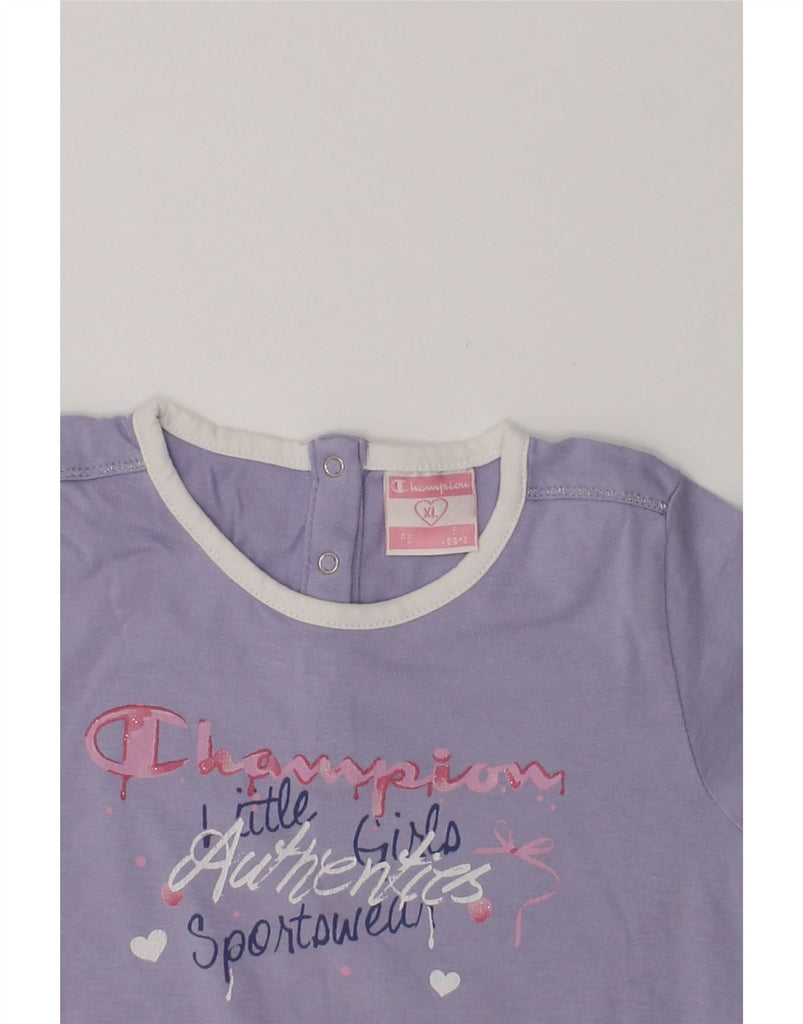 CHAMPION Girls Graphic T-Shirt Top 2-3 Years XL Purple Cotton | Vintage Champion | Thrift | Second-Hand Champion | Used Clothing | Messina Hembry 