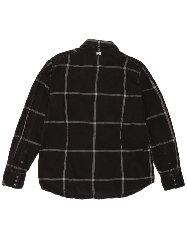 G-Star Mens Corduroy Shirt XL Black Check Cotton