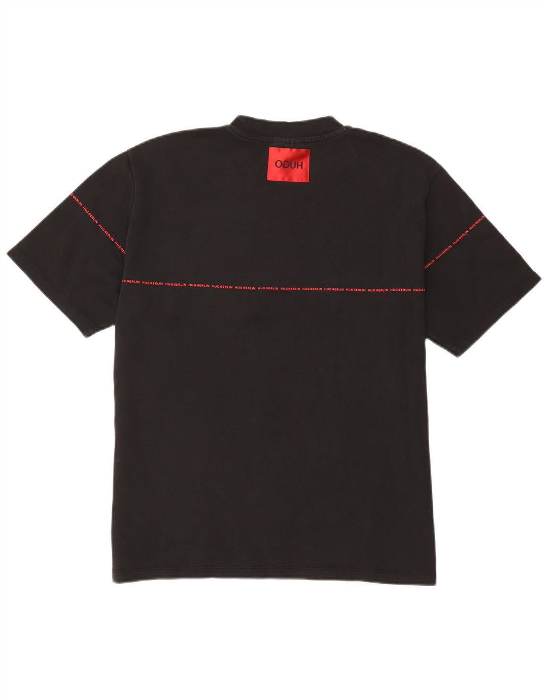 Hugo Boss Mens Graphic T-Shirt Top Large Black Cotton