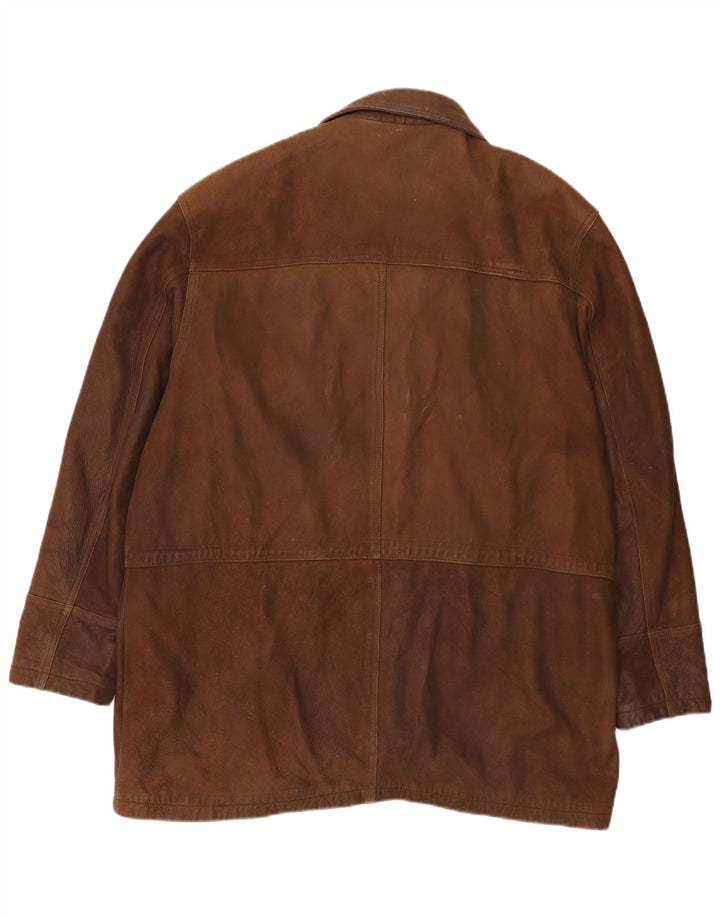 Wilsons Mens Leather Coat UK 40 Large Brown