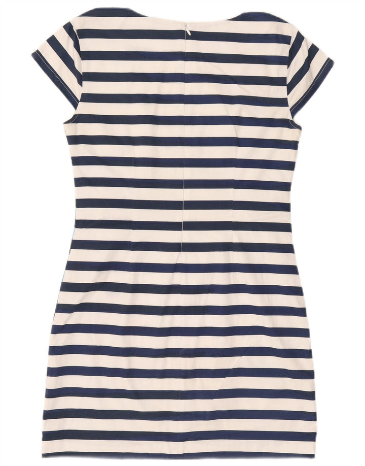 Desigual Womens Graphic Sheath Dress EU 40 Medium White Striped