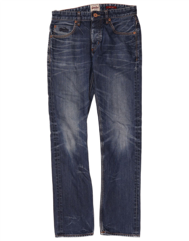 Superdry Mens Slim Jeans W30 L32 Blue Cotton