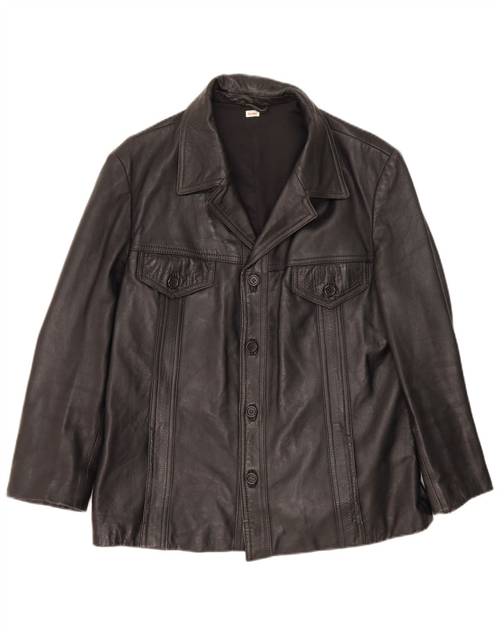 Vintage Mens Leather Jacket UK 38 Medium Black
