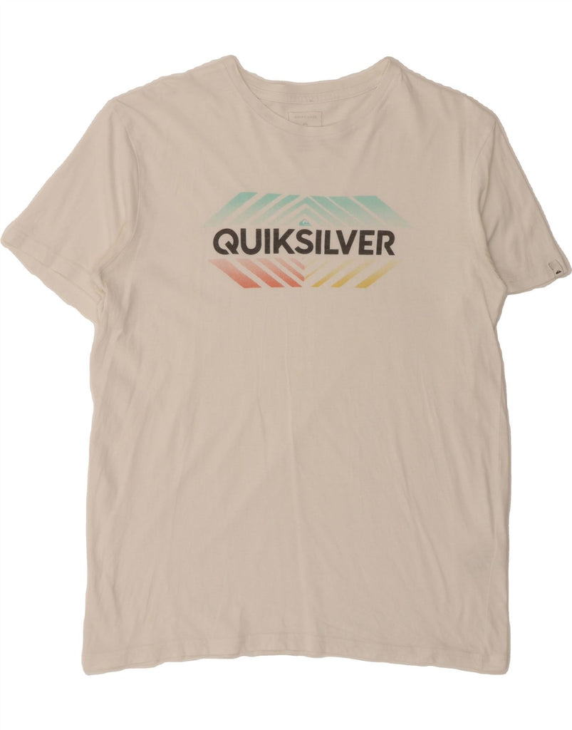 QUIKSILVER Mens Graphic T-Shirt Top Small White Cotton Vintage Quiksilver and Second-Hand Quiksilver from Messina Hembry 