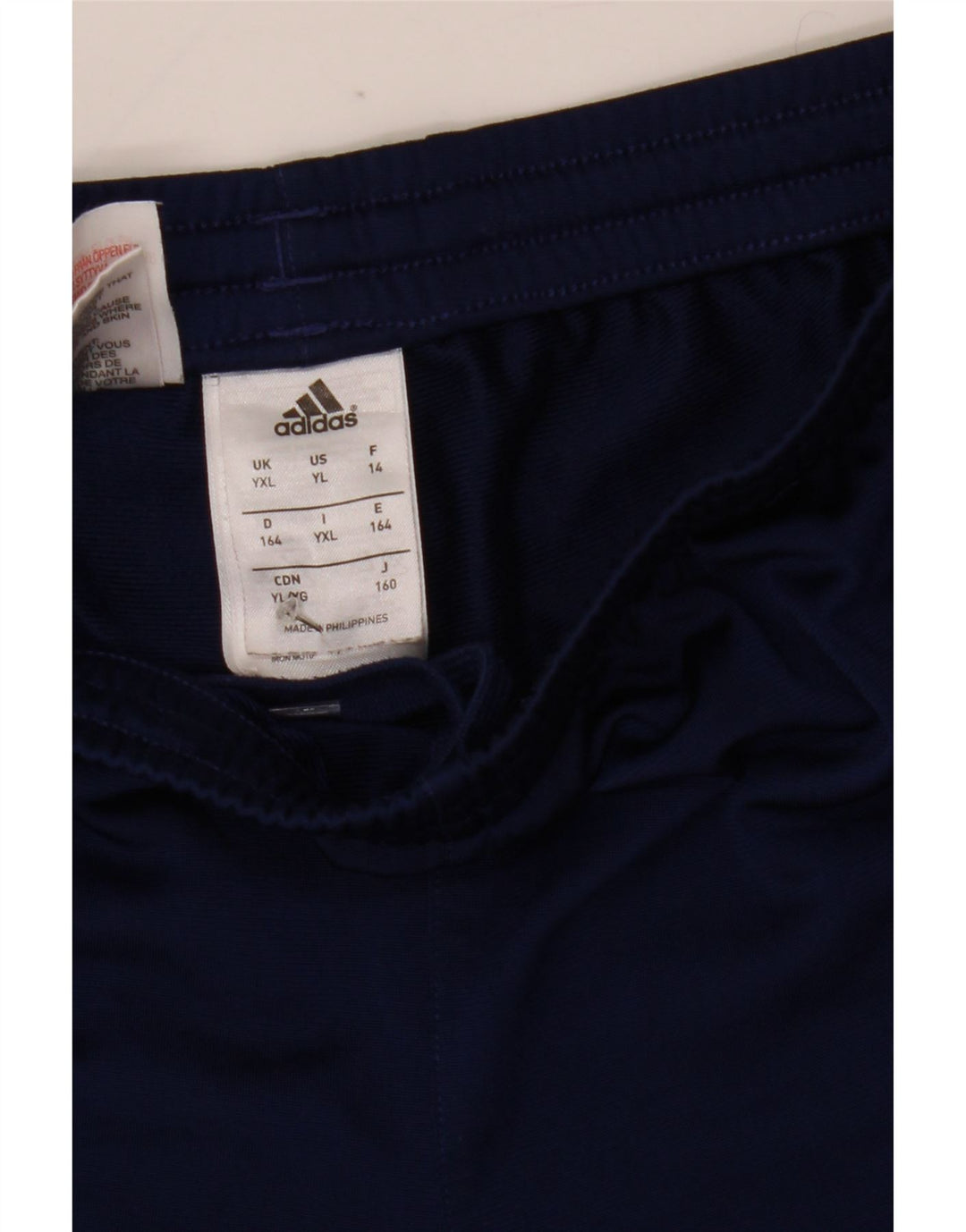 Adidas Boys Tracksuit Trousers Joggers 13-14 Years XL Navy Blue Polyester