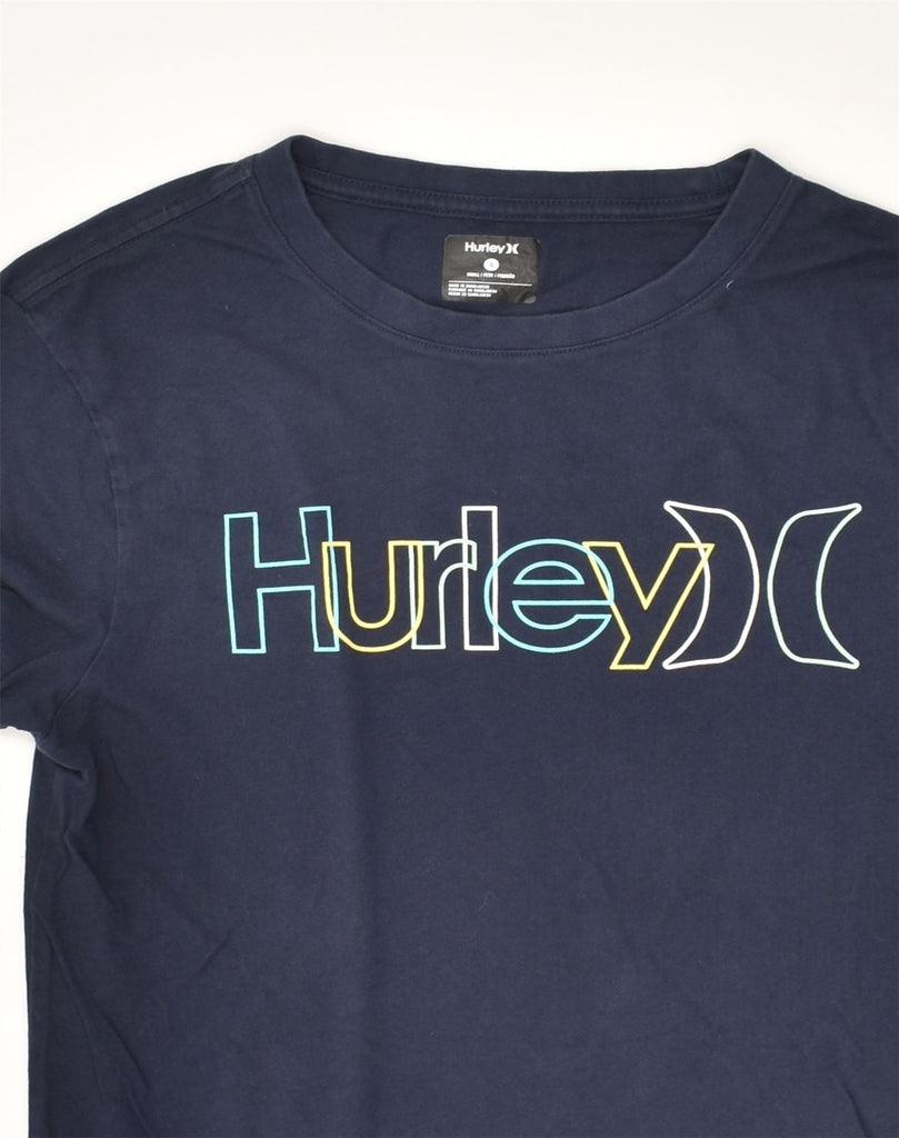 HURLEY Mens Graphic T-Shirt Top Small Navy Blue Cotton | Vintage Hurley | Thrift | Second-Hand Hurley | Used Clothing | Messina Hembry 