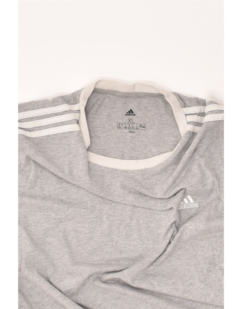 ADIDAS Womens T-Shirt Top UK 18 XL Grey Cotton | Vintage Adidas | Thrift | Second-Hand Adidas | Used Clothing | Messina Hembry 