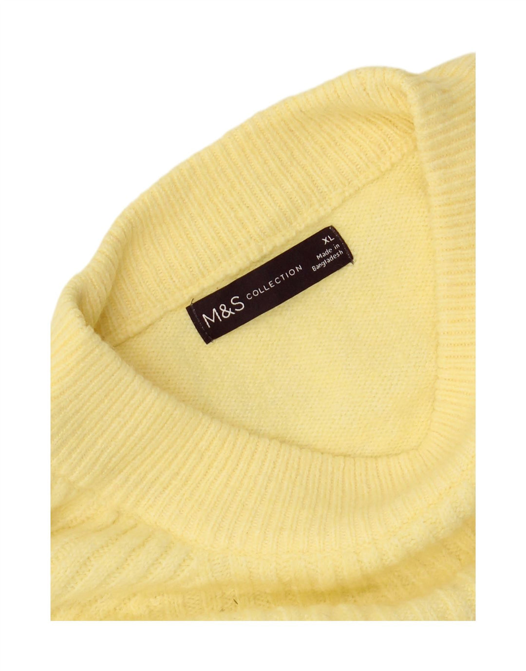 MARKS & SPENCER Womens Oversized Crew Neck Jumper Sweater UK 18 XL Yellow Vintage Marks & Spencer and Second-Hand Marks & Spencer from Messina Hembry 