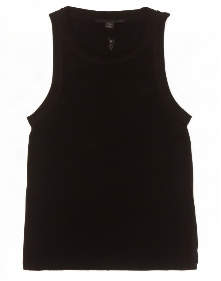 All Saints Womens Vest Top UK 10 Small Black Lyocell