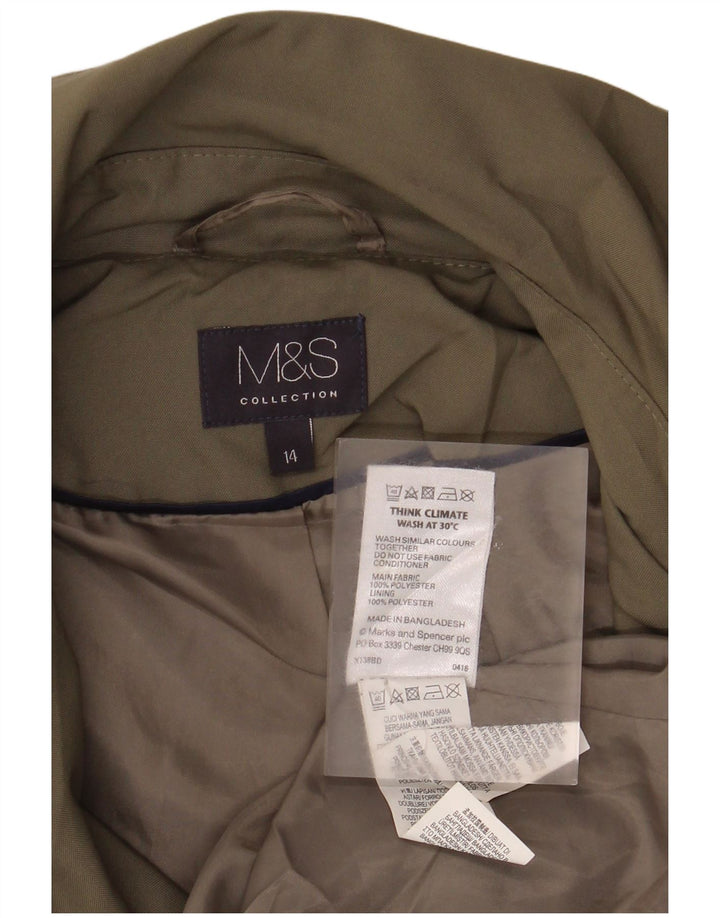 Marks & Spencer Womens Trench Coat UK 14 Large  Khaki Polyester