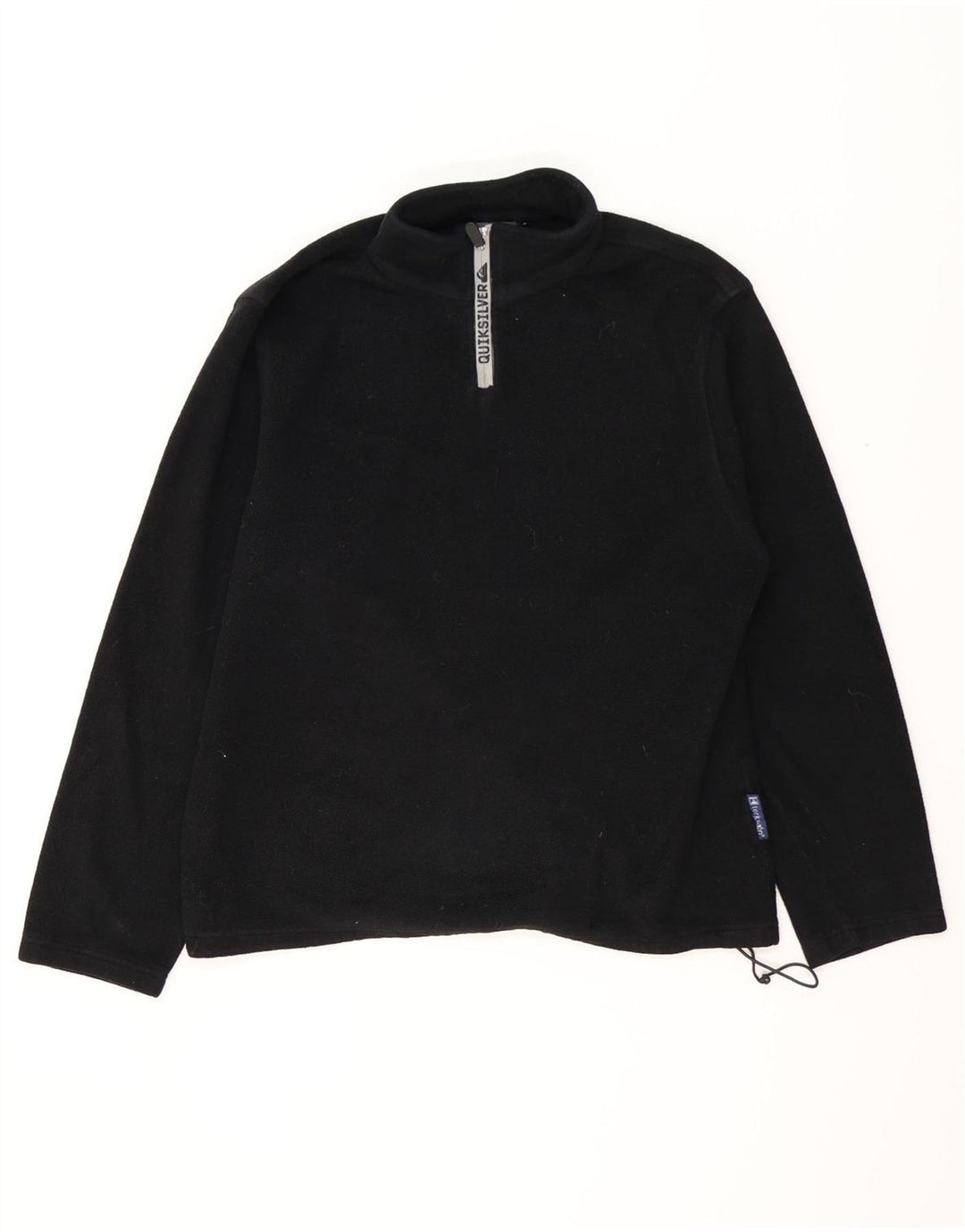 QUIKSILVER Mens Zip Neck Fleece Jumper Large Black Polyester