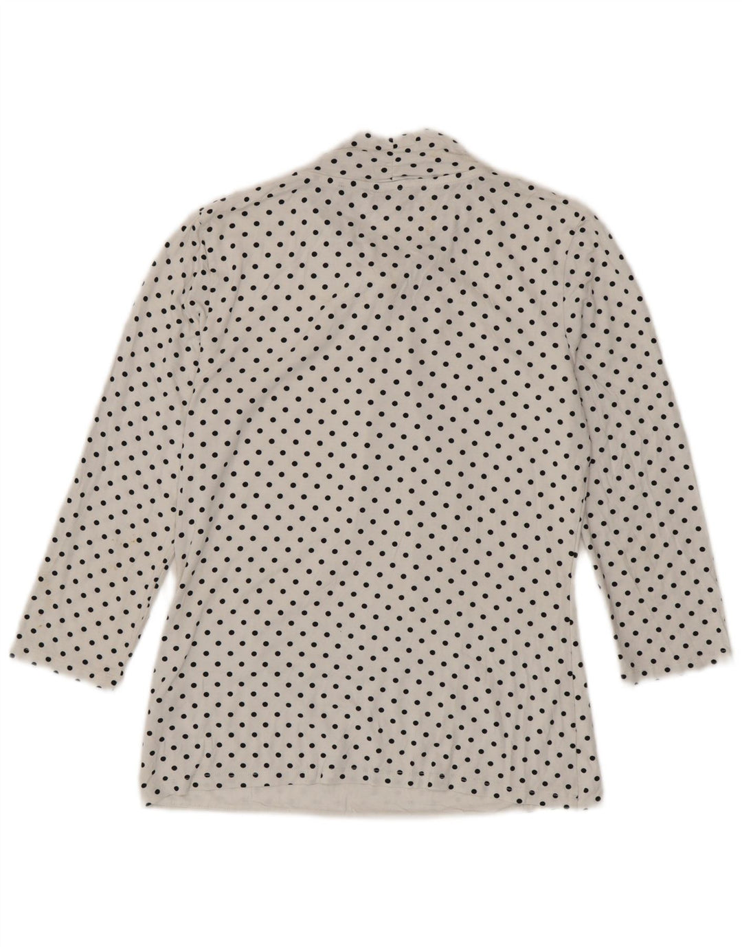HOBBS Womens Front Tie 3/4 Sleeve Blouse Top UK 10 Small White Polka Dot