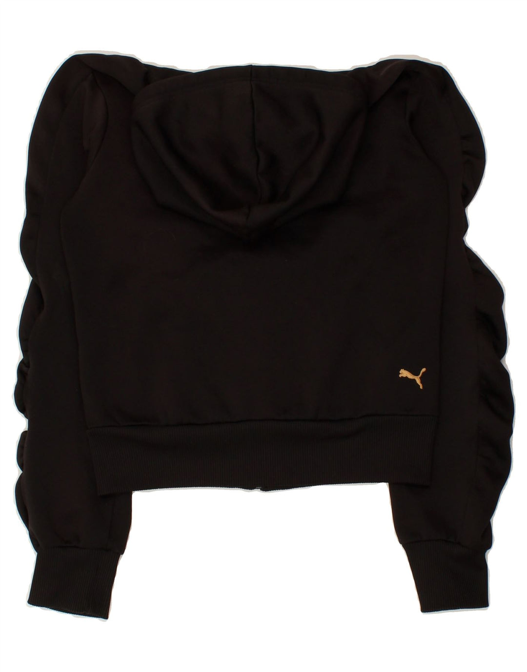 PUMA Womens Graphic Zip Hoodie Sweater UK 8 Small Black | Vintage Puma | Thrift | Second-Hand Puma | Used Clothing | Messina Hembry 