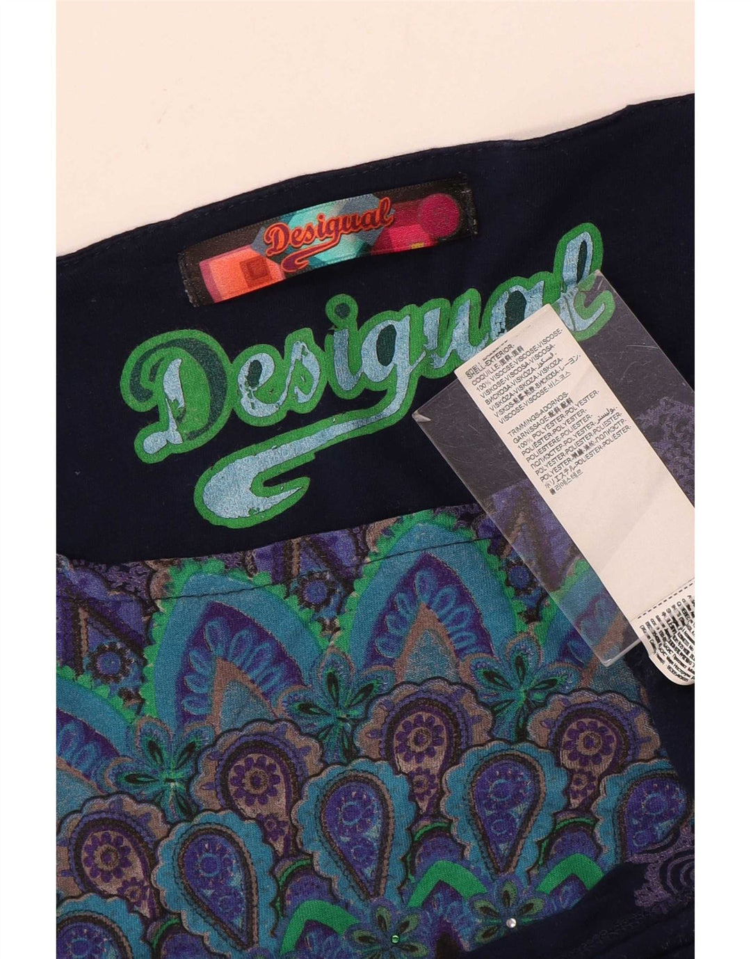 Desigual Womens Batwing Blouse Top UK 10 Small Navy Blue Viscose