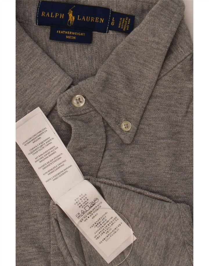 Ralph Lauren Mens Featherweight Mesh Shirt Large Grey