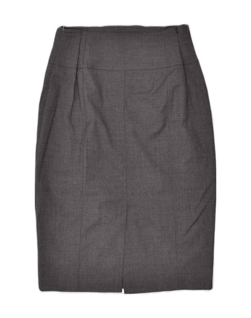 ELENA MIRO Womens Midi Skirt UK 12 Medium W28 Grey Polyester | Vintage ELENA MIRO | Thrift | Second-Hand ELENA MIRO | Used Clothing | Messina Hembry 