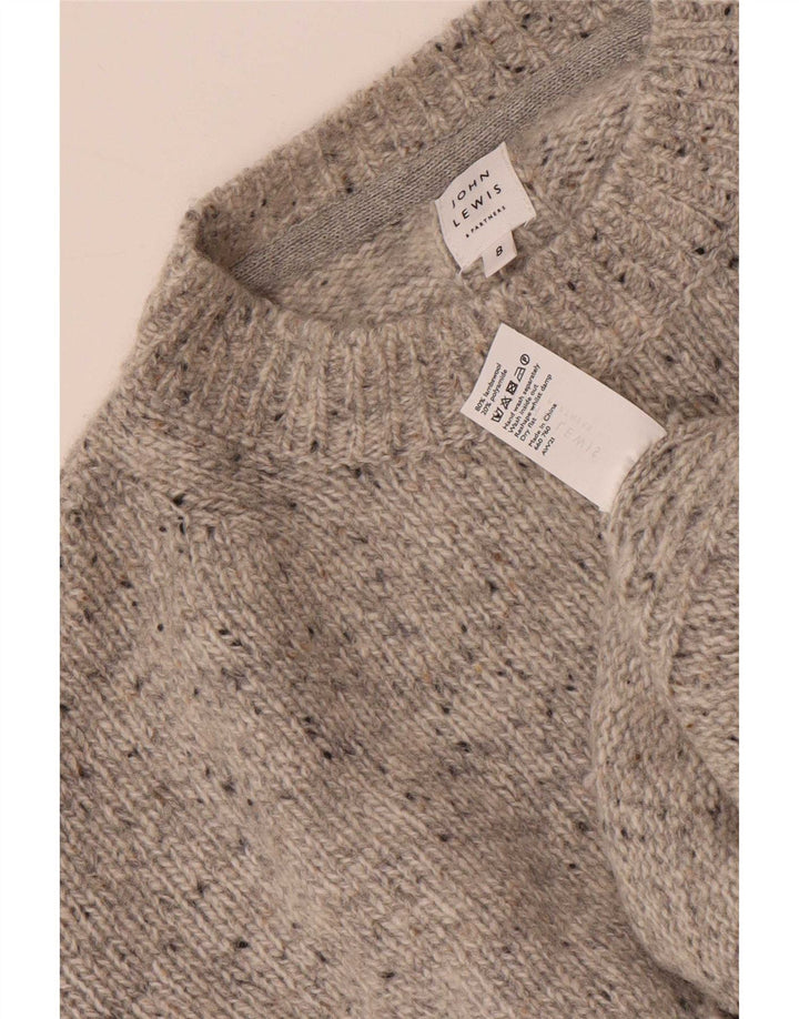 John Lewis Womens Crew Neck Jumper Sweater UK 8 Small Grey Flecked
