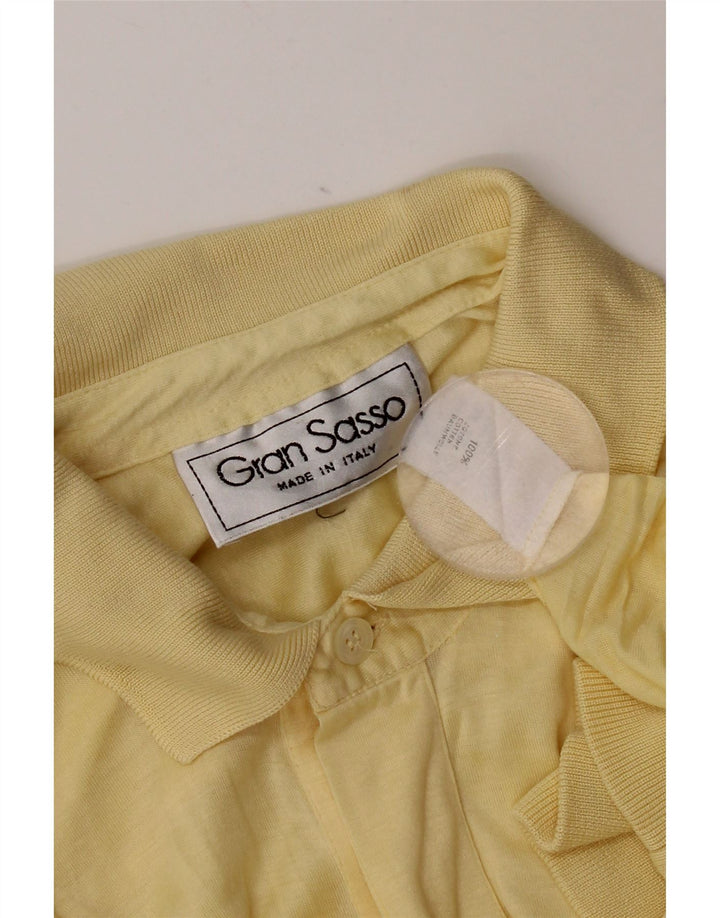 Vintage Mens Polo Shirt Small Yellow Cotton