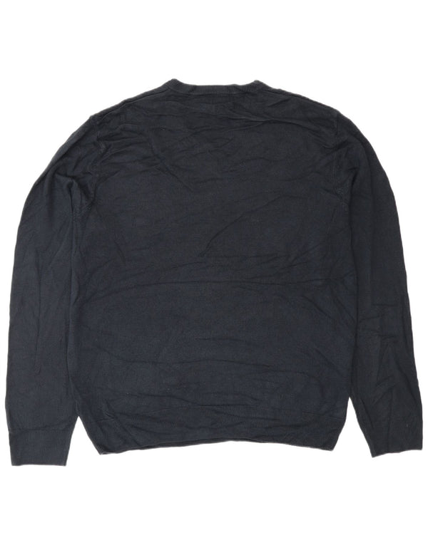 Marks & Spencer Mens V-Neck Jumper Sweater XL Navy Blue Acrylic Classic