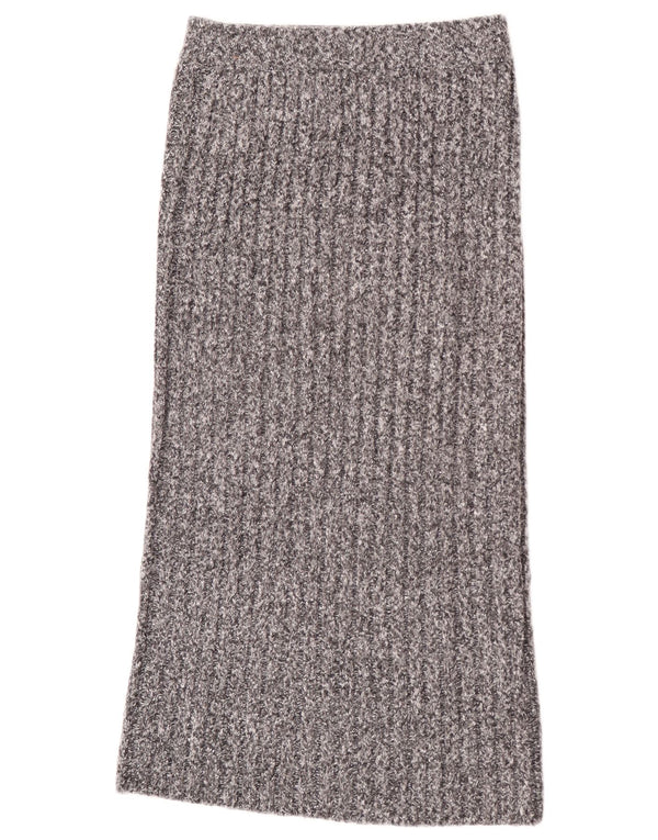 Zara Womens Knit Maxi Skirt Small W26 Grey Polyester