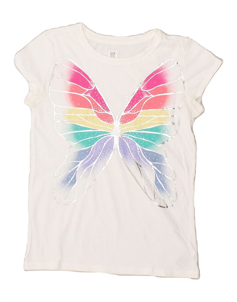 GAP Girls Graphic T-Shirt Top 14-15 Years 2XL White Cotton Butterfly | Vintage Gap | Thrift | Second-Hand Gap | Used Clothing | Messina Hembry 