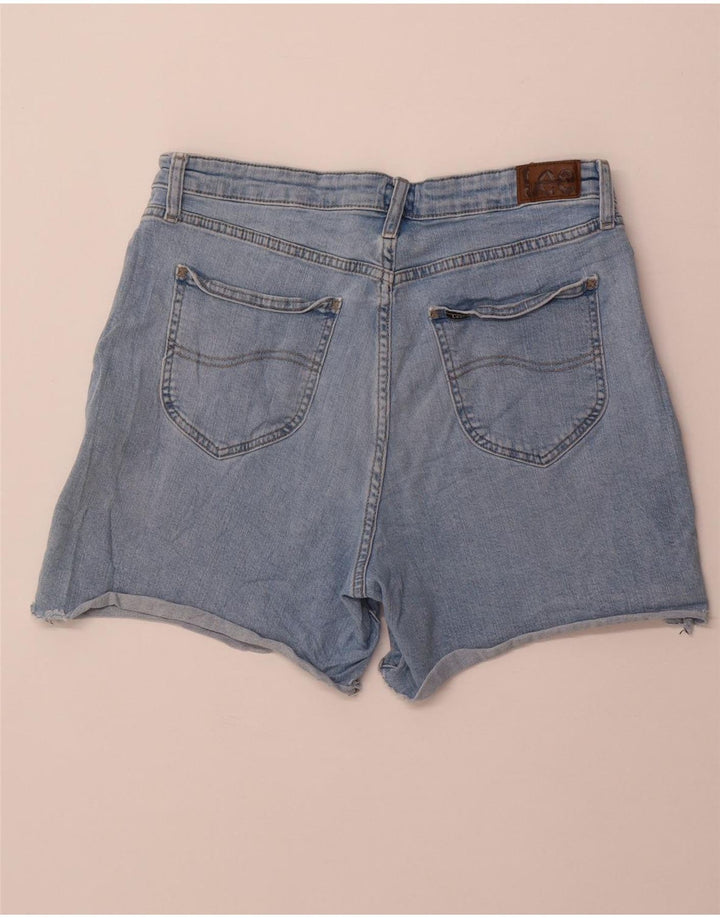 Lee Womens High Waist Denim Shorts US 14 Large W32  Blue Cotton